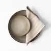 Washed linen tygservett 45x45 cm, Hazelnut stripe