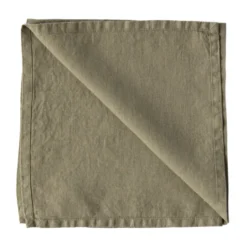 Washed linen tygservett 45x45 cm, Olive