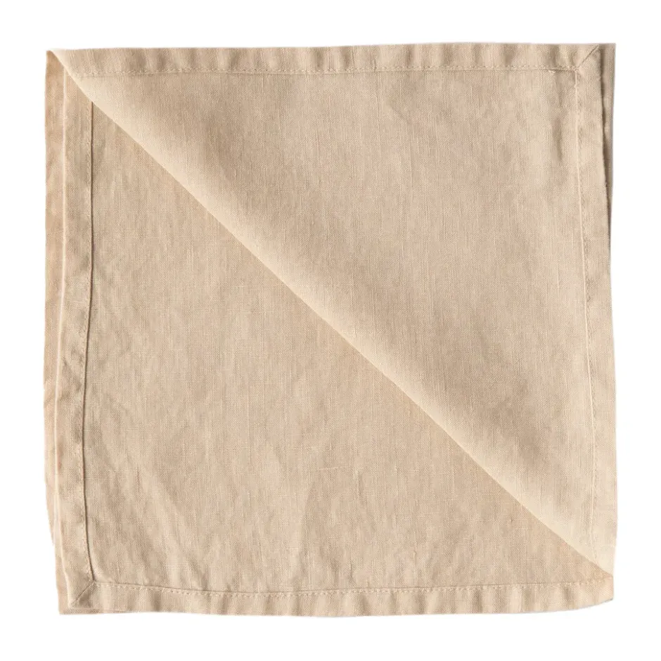 Washed linen tygservett 45x45 cm, Sand