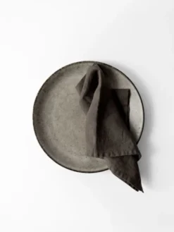 Washed linen tygservett 45x45 cm, Taupe