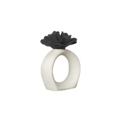Water Lily servettring, White-black
