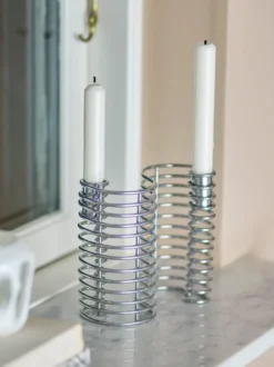 Wavela ljusstake 15,5x14,5 cm, Silver