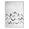 Wave poster 50x70 cm, Svart-vit