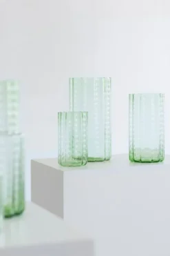 Waves 01 vas 21 cm, Green-clear