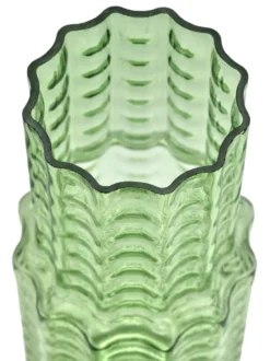Waves 05 vas Ø16x35 cm, Green-clear