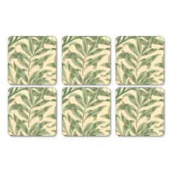 Willow Bough glasunderlägg 6-pack, Green