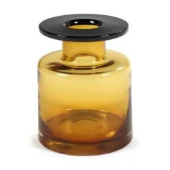 Wind & Fire vas 22 cm, Amber-black
