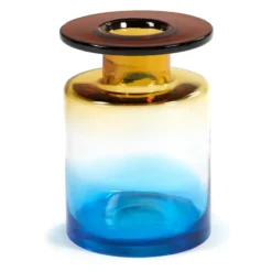 Wind & Fire vas 27 cm, Blue-amber