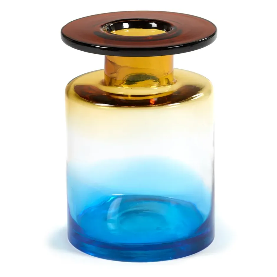Wind & Fire vas 27 cm, Blue-amber