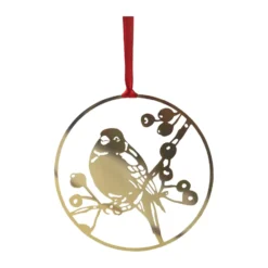 Winter Bird L julhänge, Guld