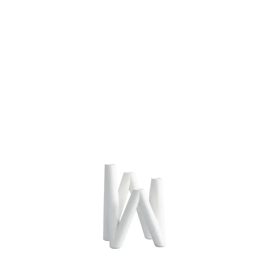 W ljusstake 24 cm, Bone white