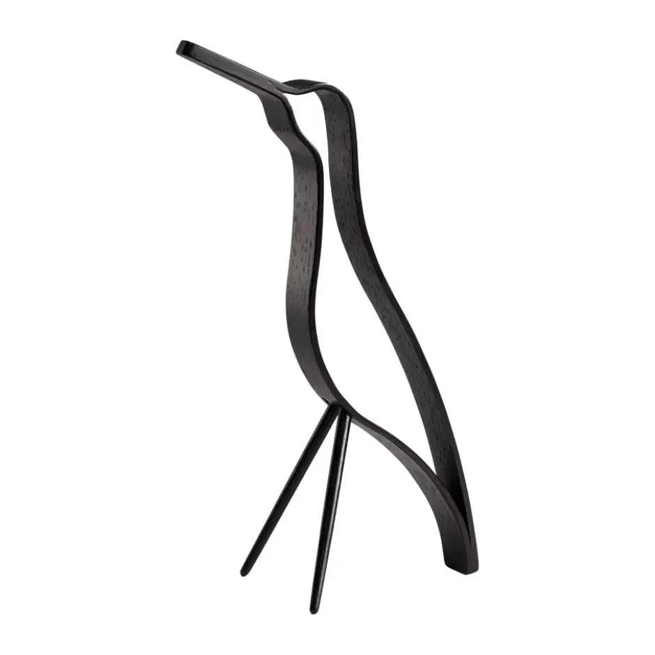 Woody bird high 25 cm, Black stained oak