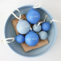 XMAS Stories julgranskula Ø4 cm 4 delar, Cobalt blue-light blue