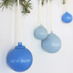 XMAS Stories julgranskula Ø4 cm 4 delar, Cobalt blue-light blue