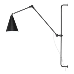 Yukon vägglampa lång, Mattsvart